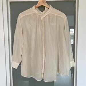 Pas de Calais semi-sheer shirt in Cream. Size S